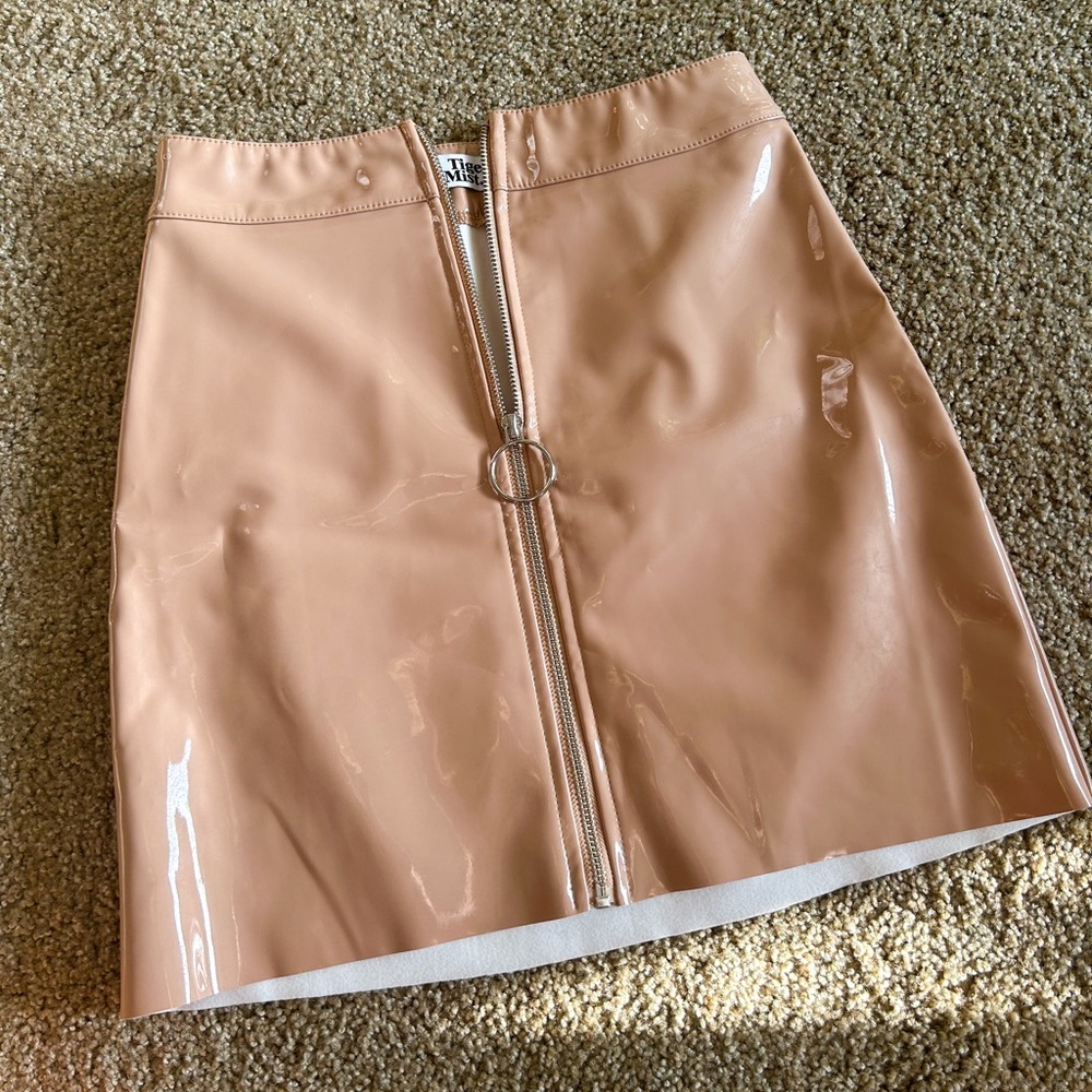 Tigermist Light Brown Faux Leather Mini Skirt